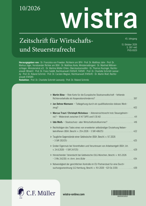 Aktuelles wistra-Cover